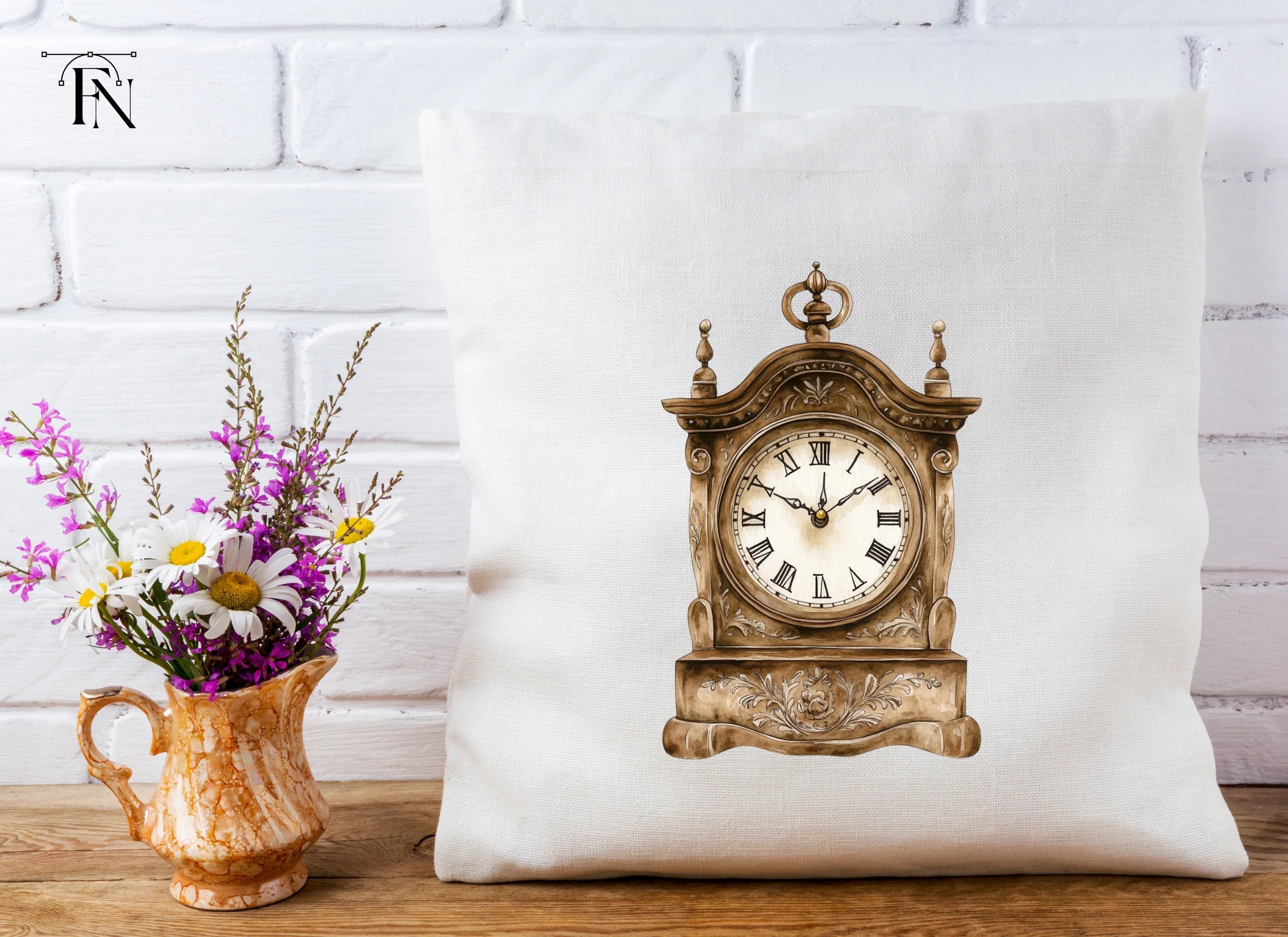 Antique Mantel Clock Clipart Bundle