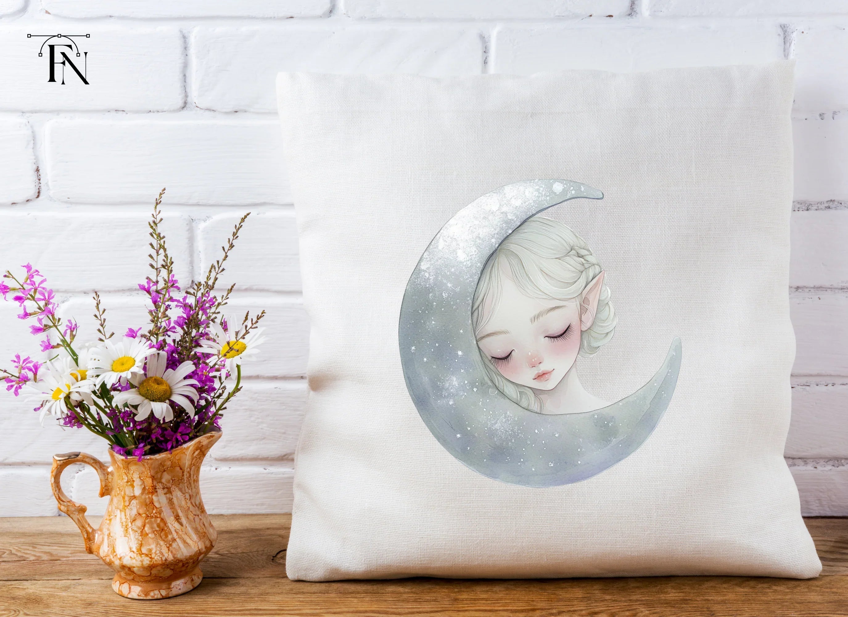 Sleeping Moon Elves Clipart Bundle