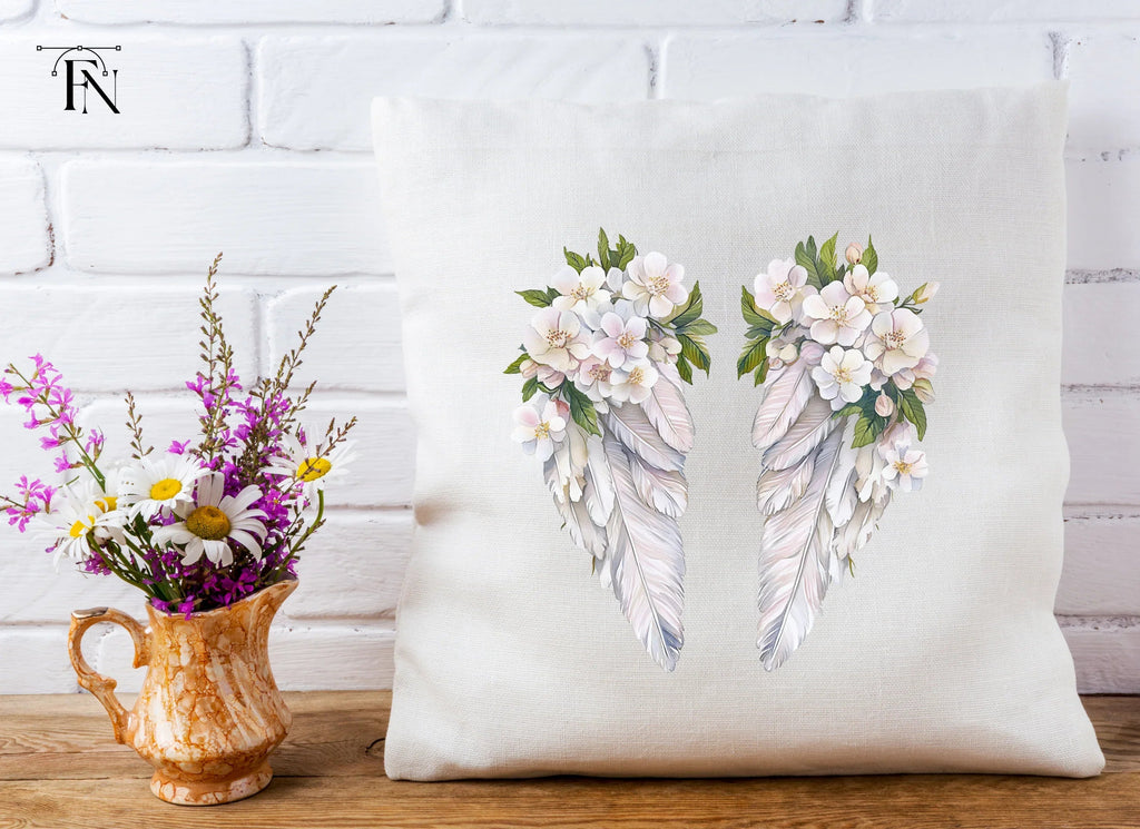 Elegant White Feather Angel Wings Clipart Bundle