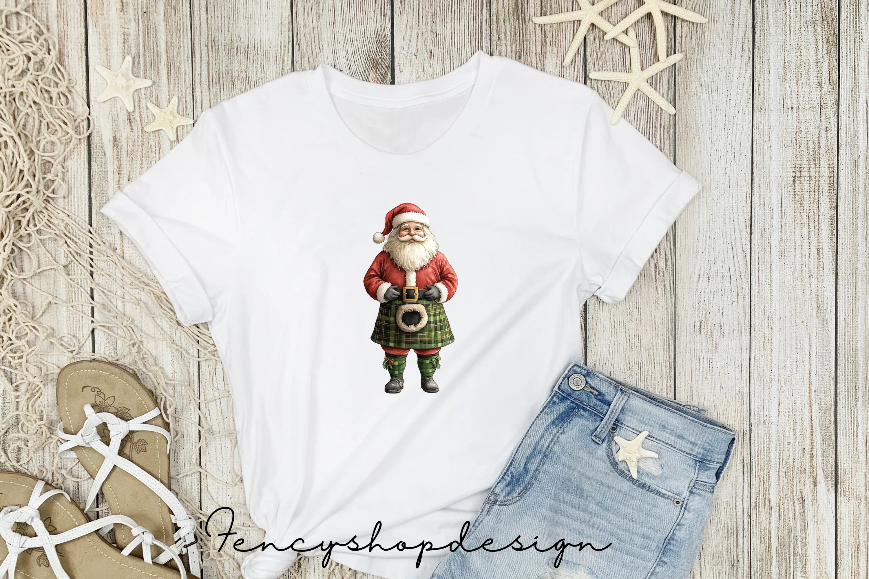 Scottish Kilt Santa Claus Clipart Bundle