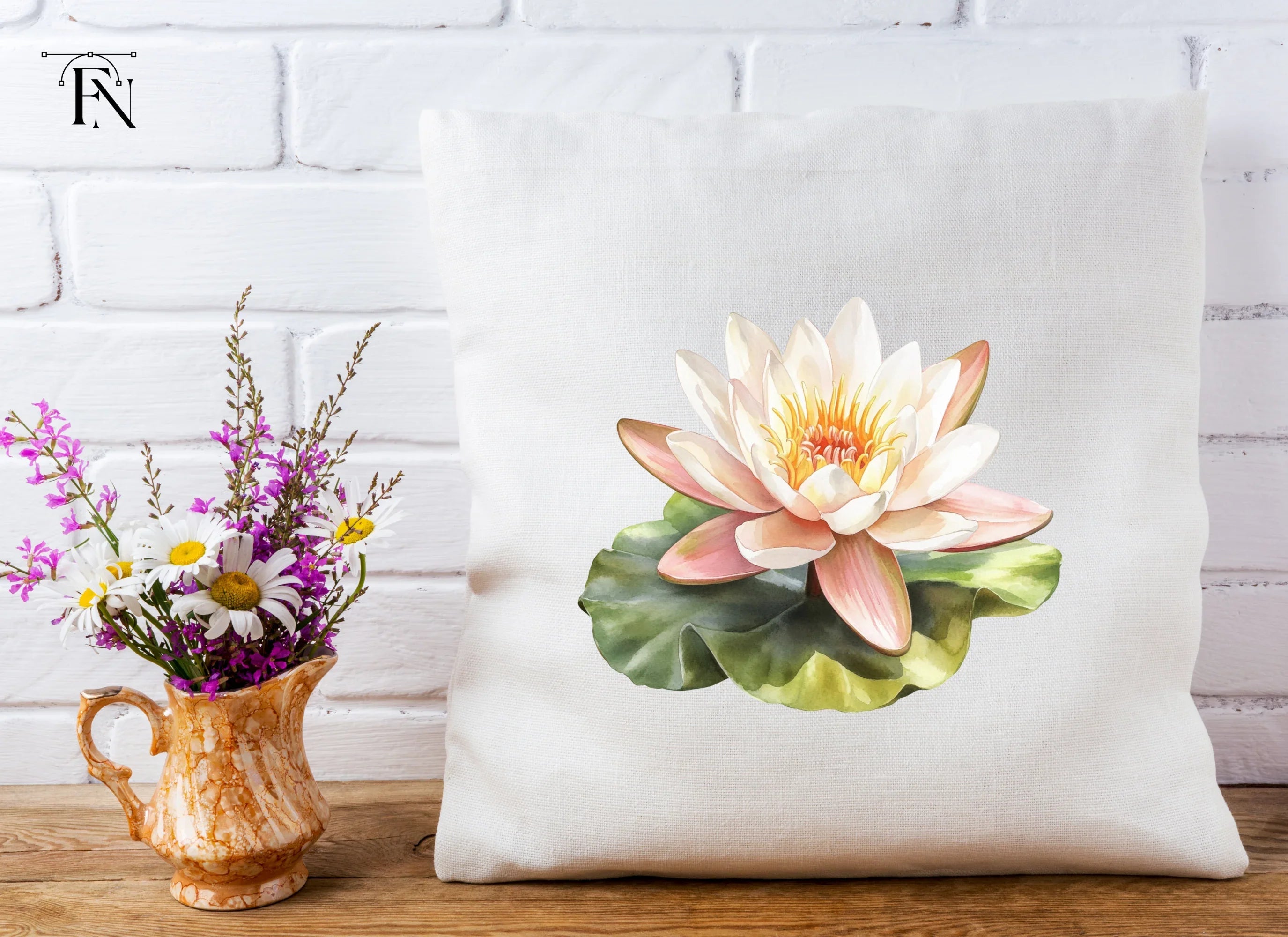 Beautiful Water Lily Duo Clipart Bundle