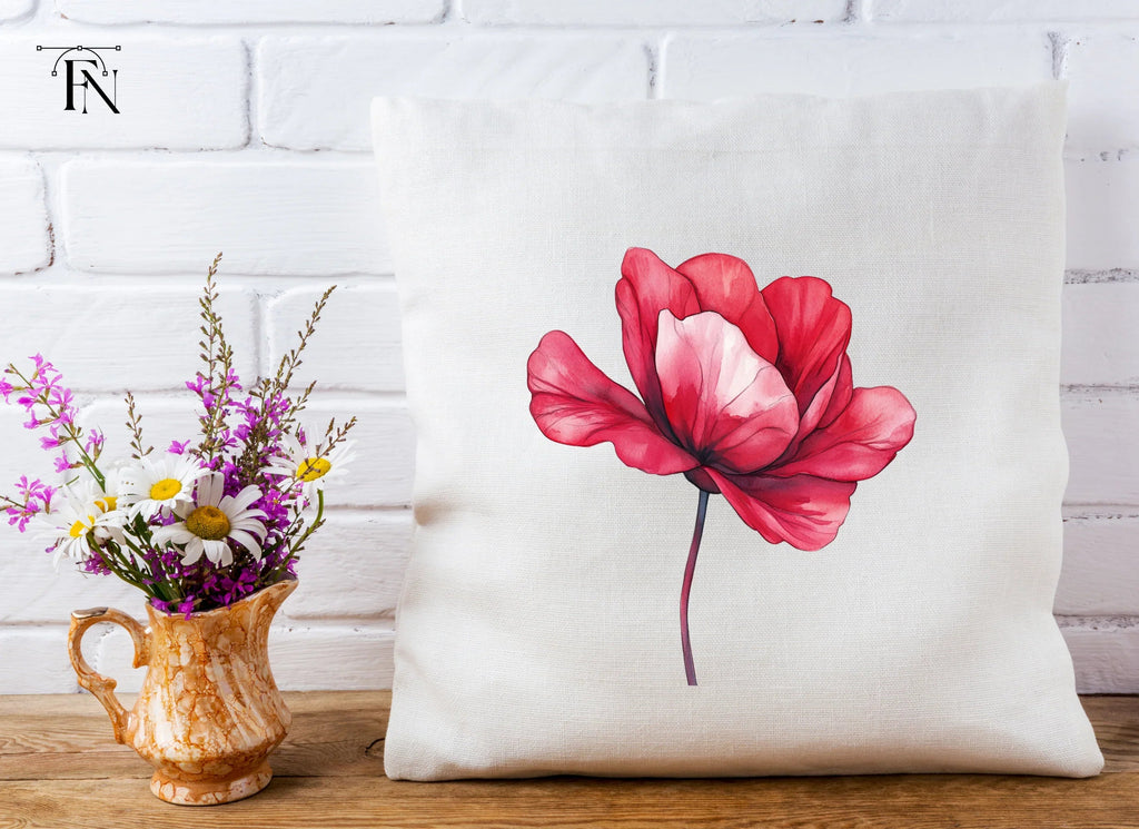 Vibrant Red Flower Clipart Bundle