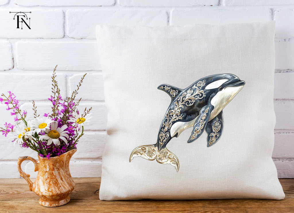 Elegant Orca Whale Clipart Bundle