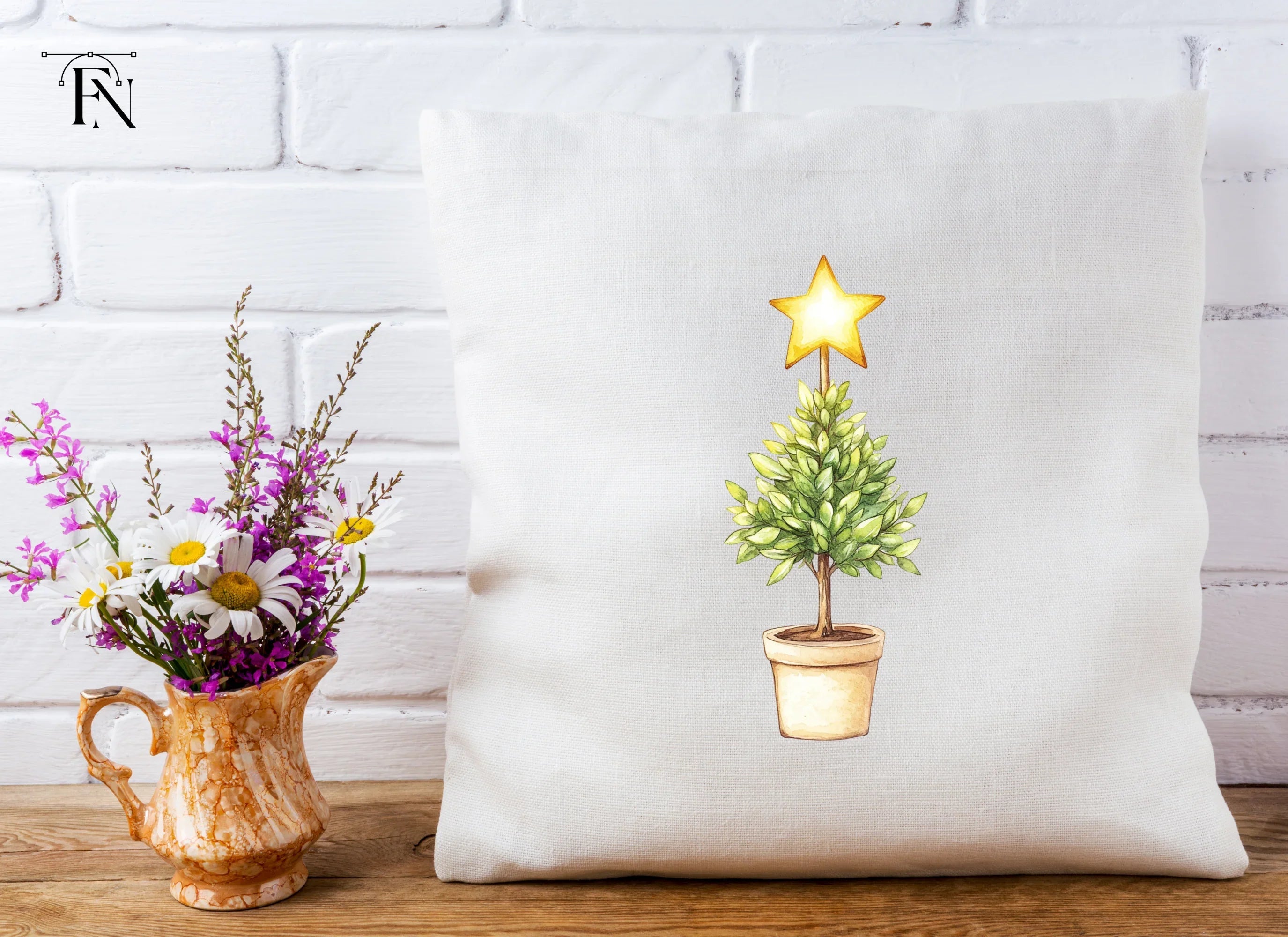 Potted Christmas Trees Clipart Bundle