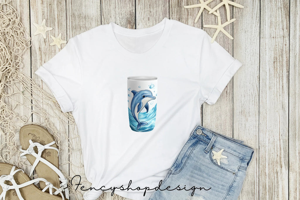 Dolphin Tumbler Clipart Bundle