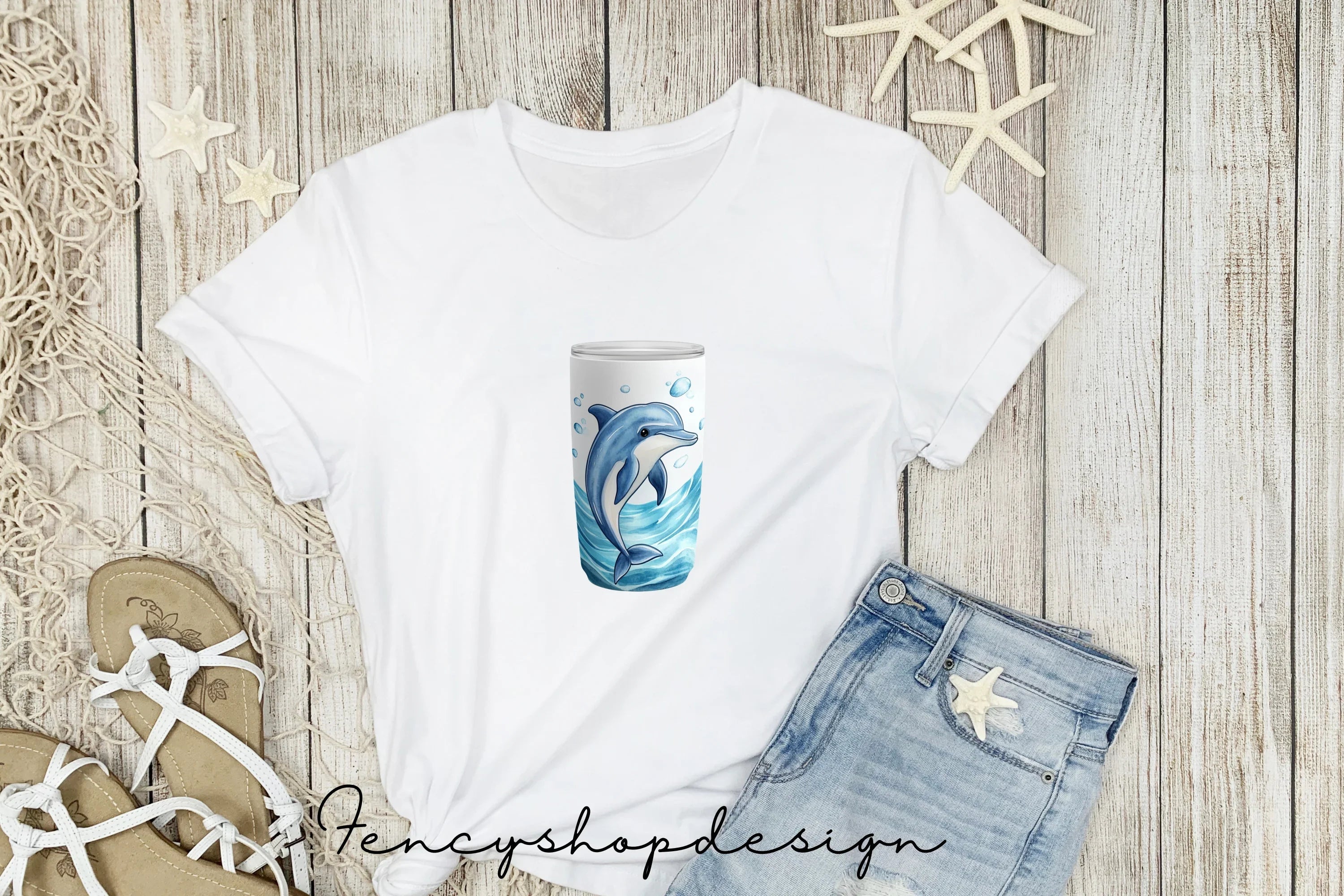 Dolphin Tumbler Clipart Bundle