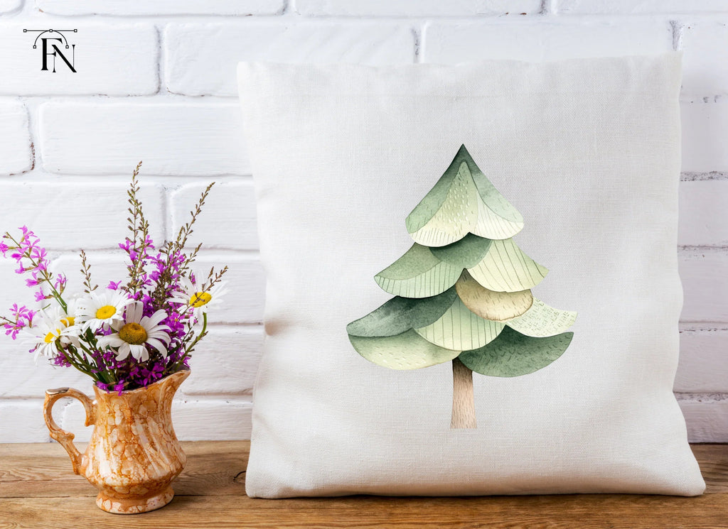Cute Stylized Pine Tree Clipart Bundle