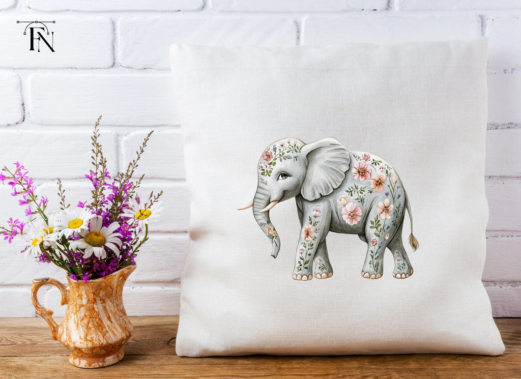 Floral Elephant Clipart Bundle