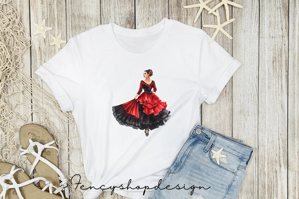 Elegant Flamenco Dancer Clipart Bundle
