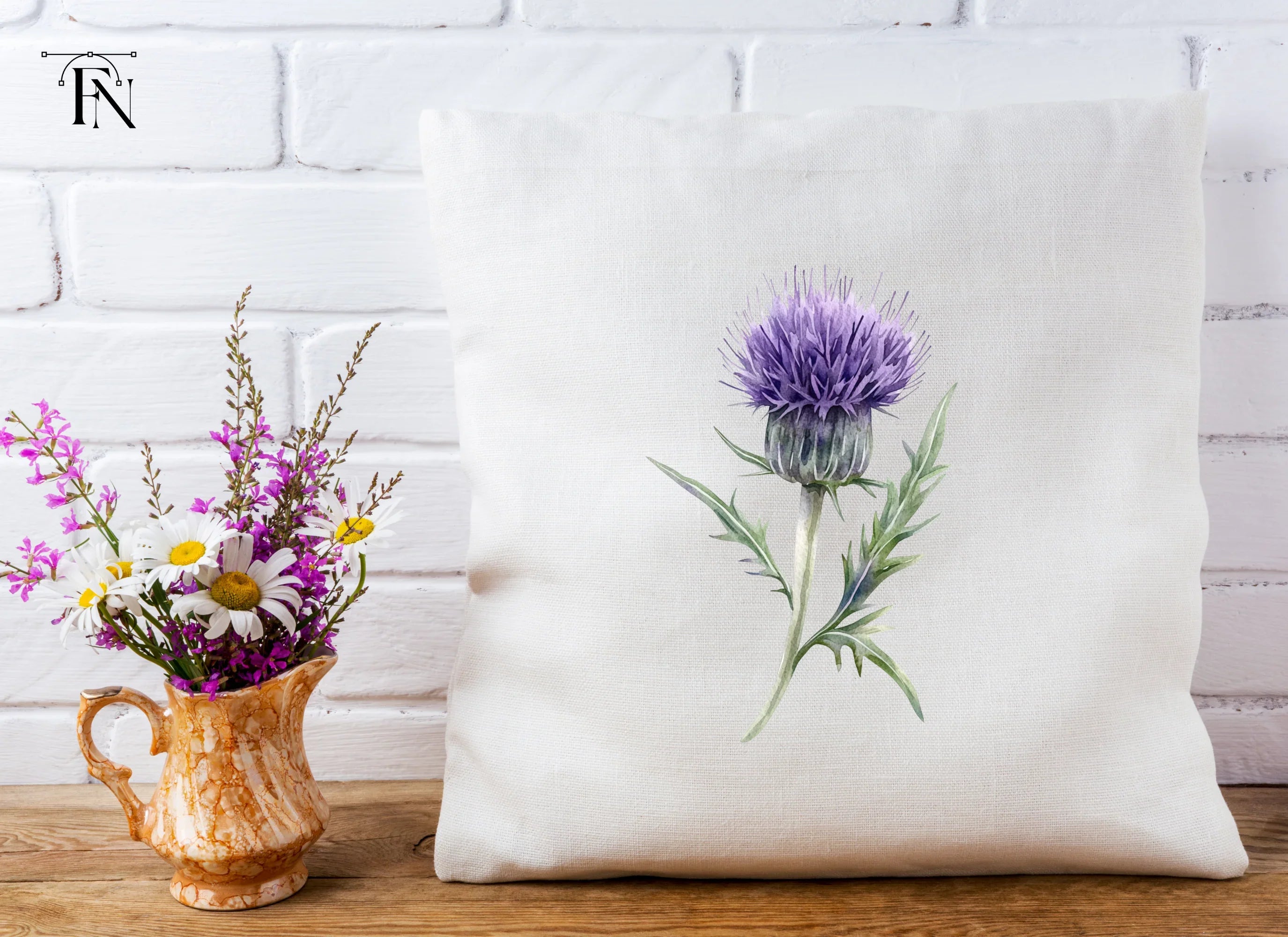 Elegant Purple Thistle Clipart Bundle