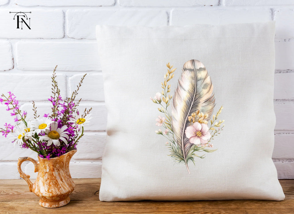 Feather Flower Clipart Bundle