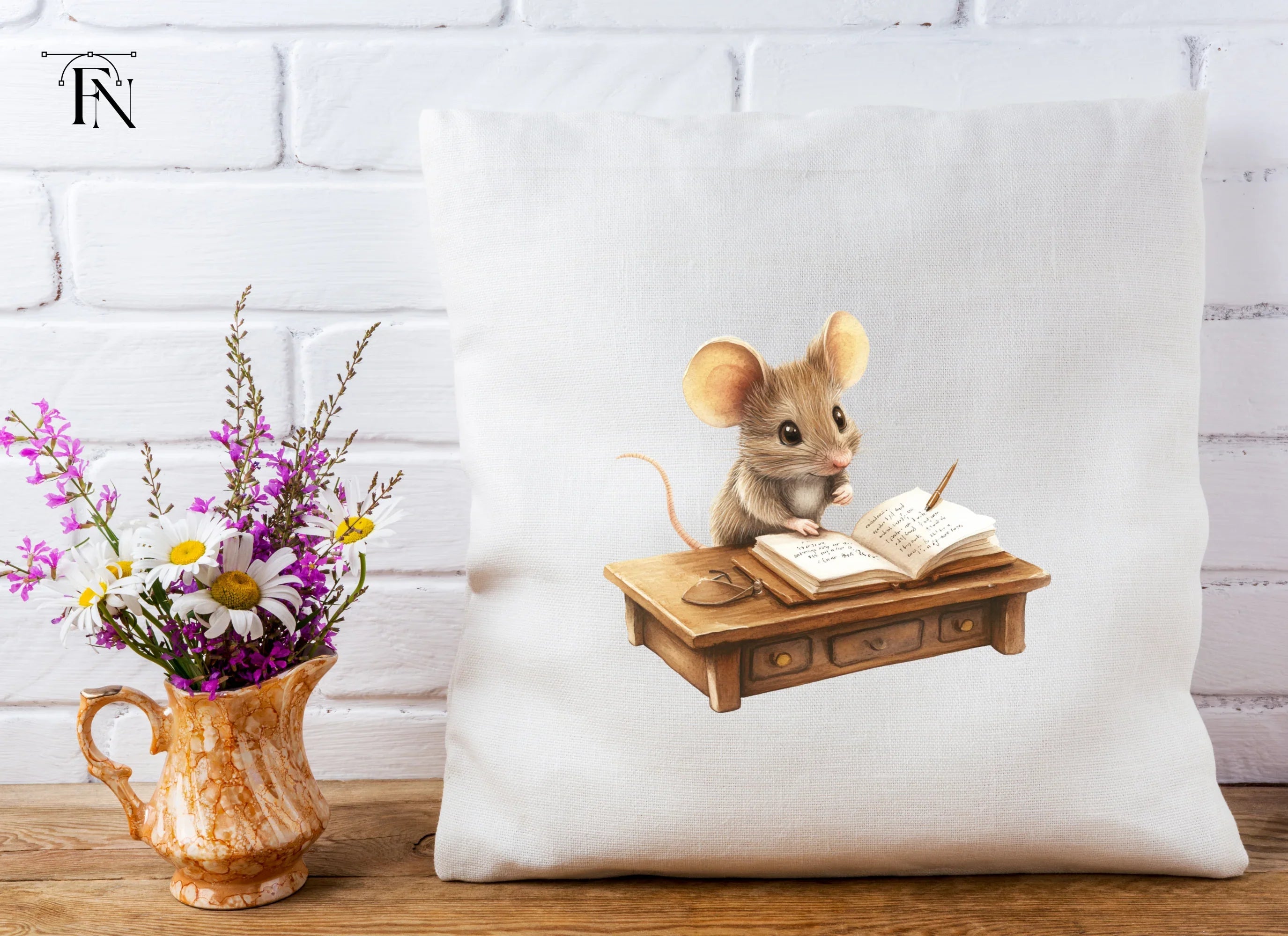 Little Mouse at Desk Clipart Bundle