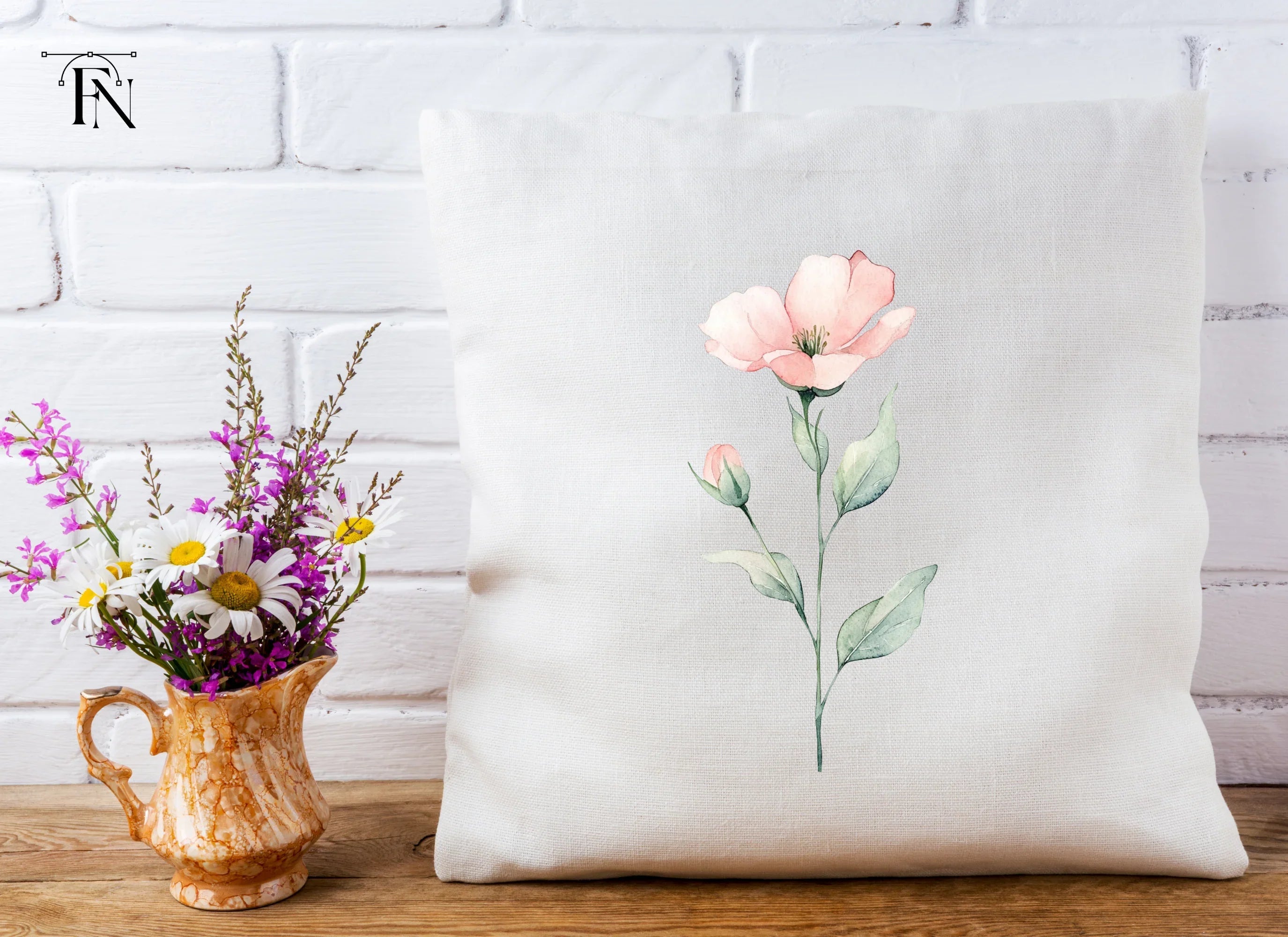 Delicate Pink Flower Clipart Bundle