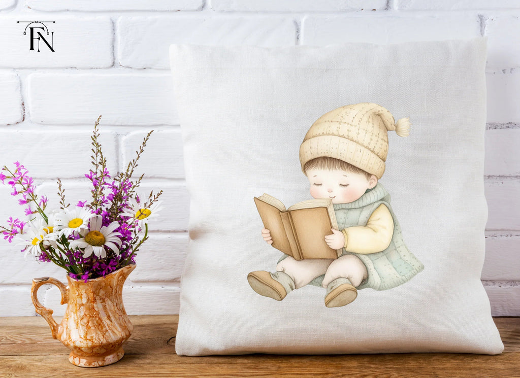 Cute Baby Reading Book Clipart Bundle