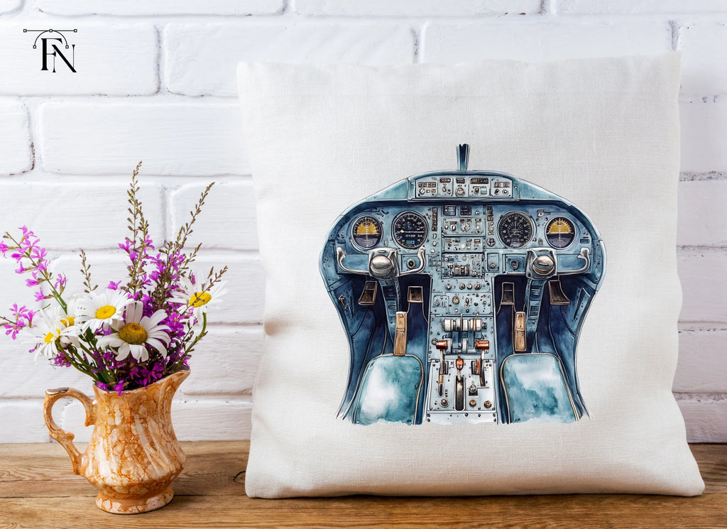 Blue Airplane Cockpit Clipart Bundle