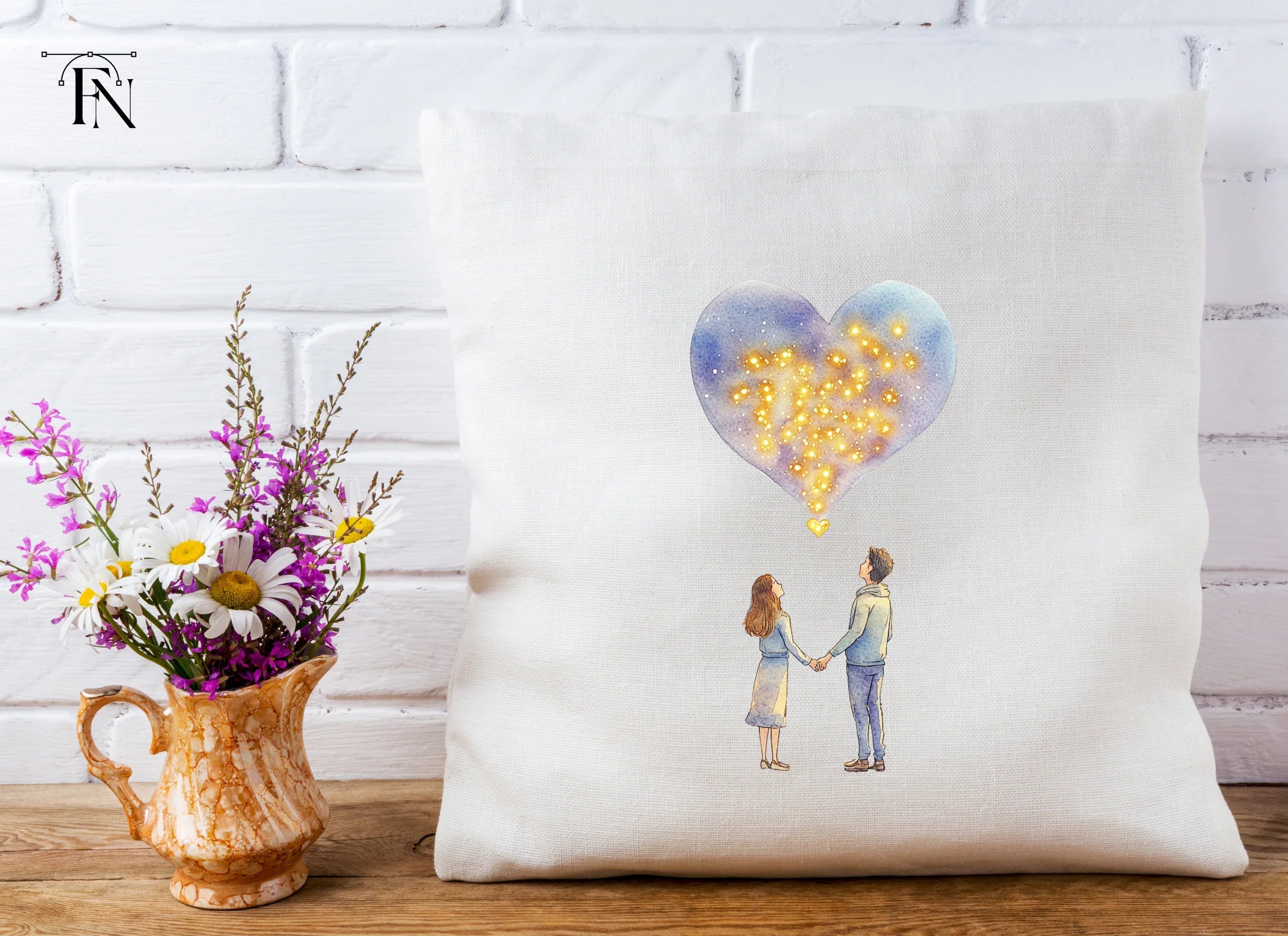 Dreamy Love Heart Couple Clipart Bundle