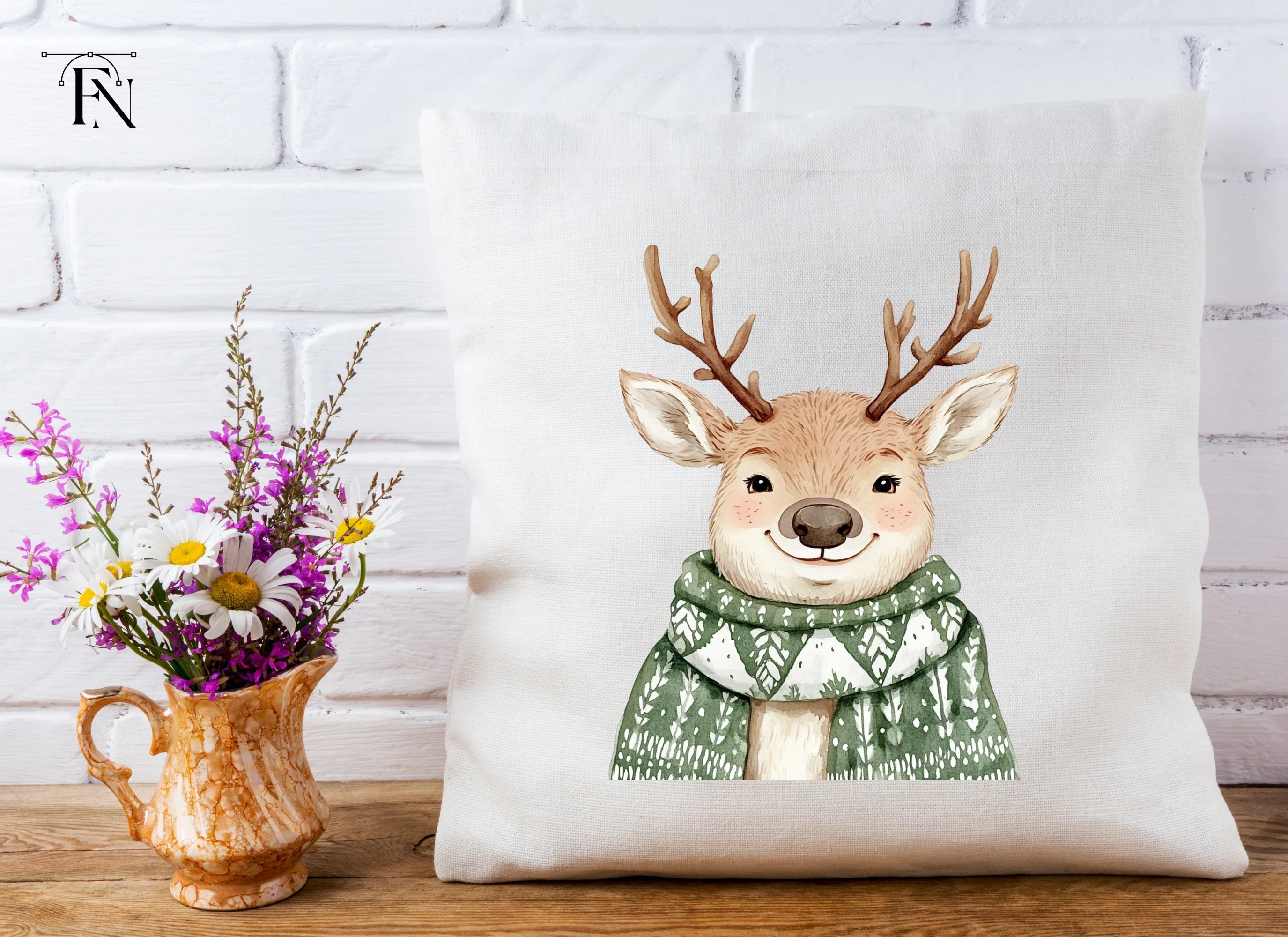 Cute Winter Reindeer Clipart Bundle