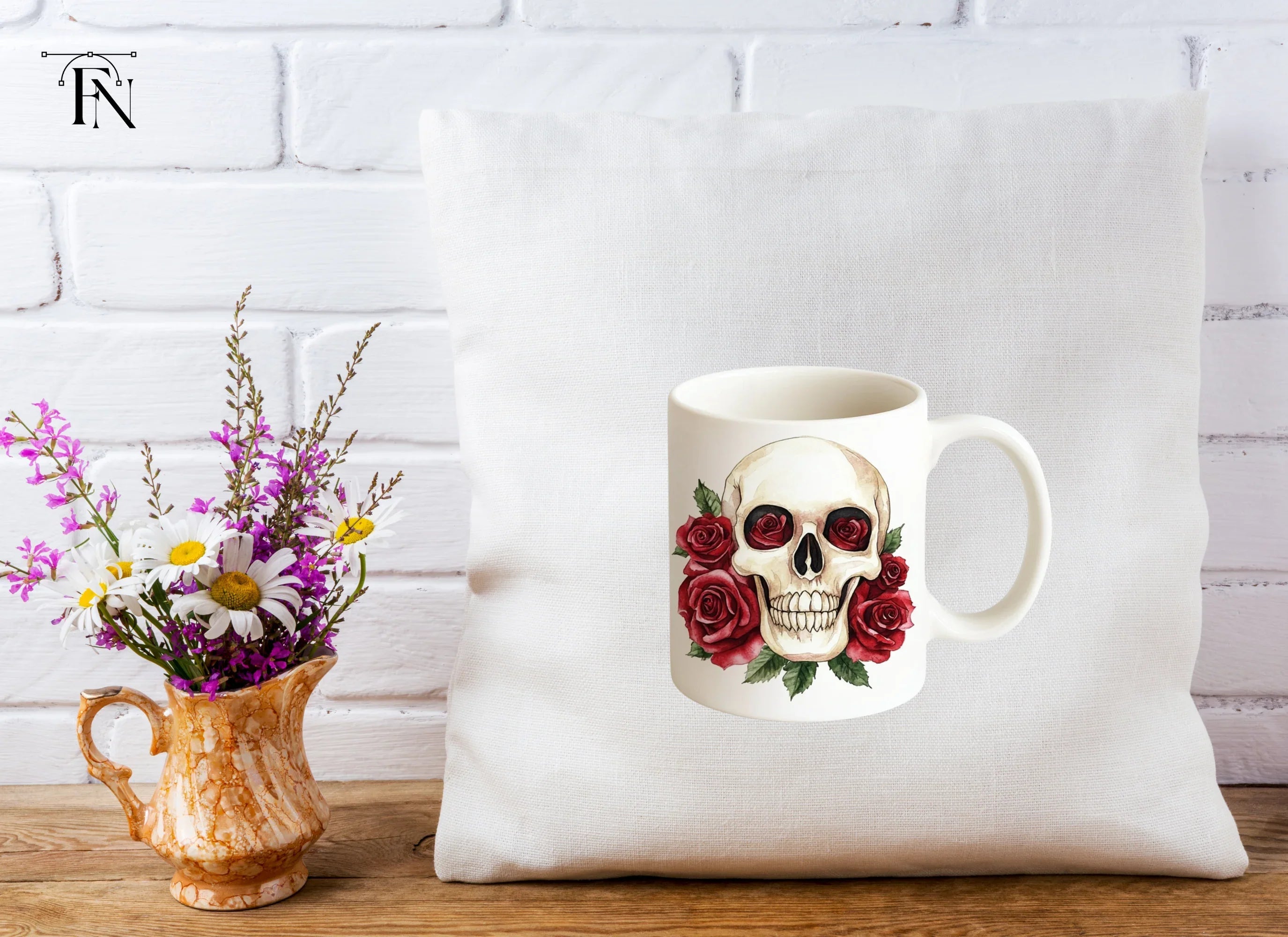 Skull Roses Clipart Bundle