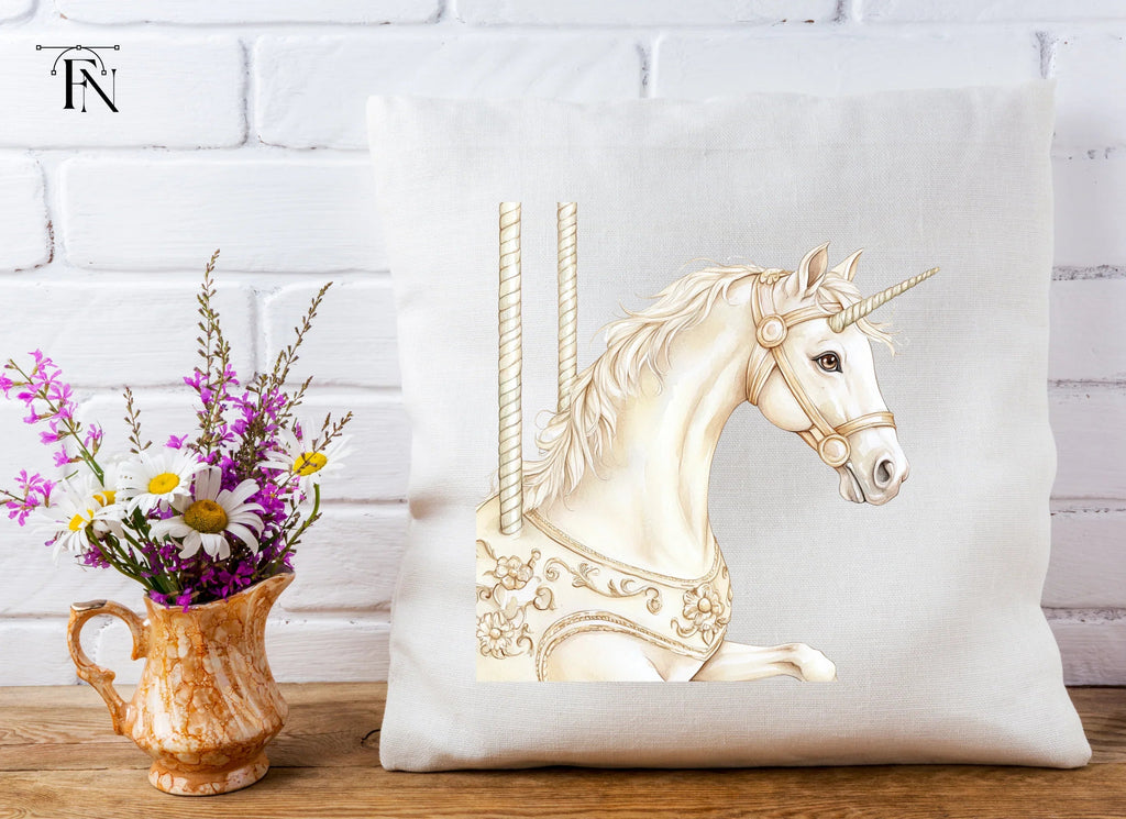 Elegant Carousel Unicorn Clipart Bundle
