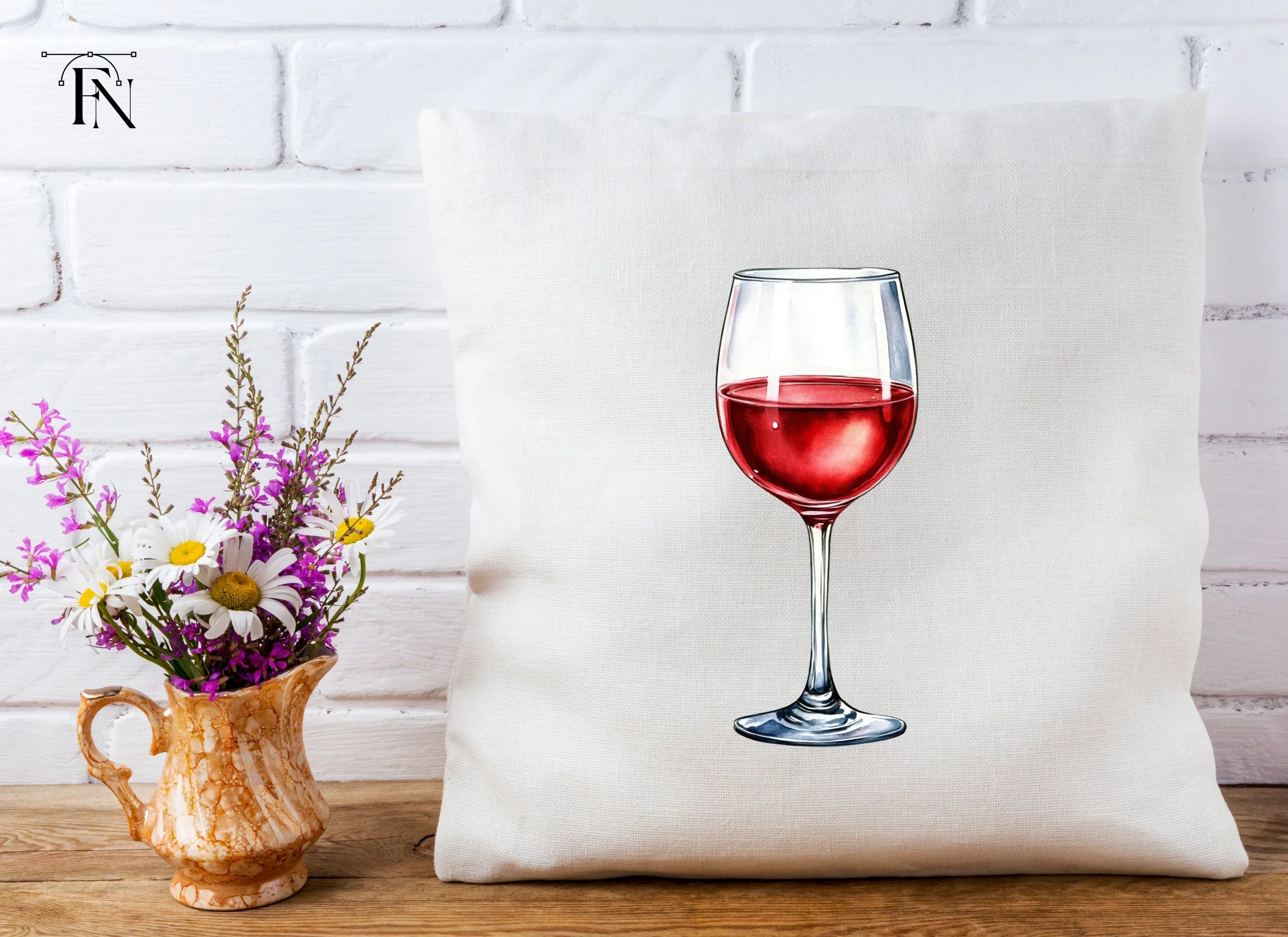Red Wine Glasses Clipart Bundle