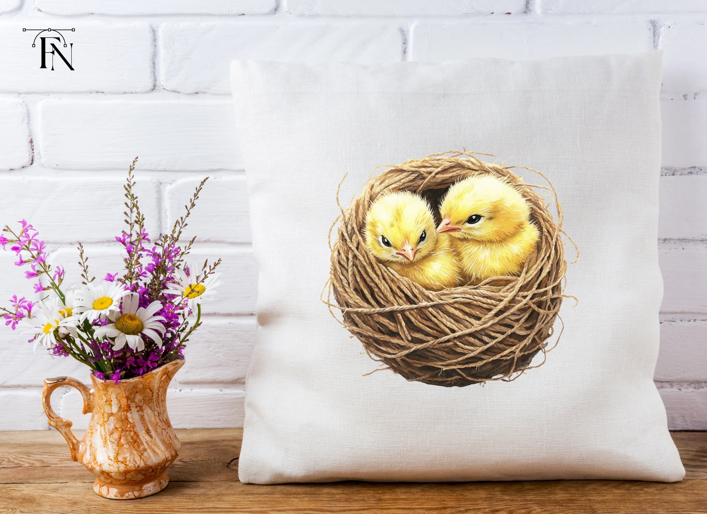 Cute Baby Chicks in Nests Clipart Bundle