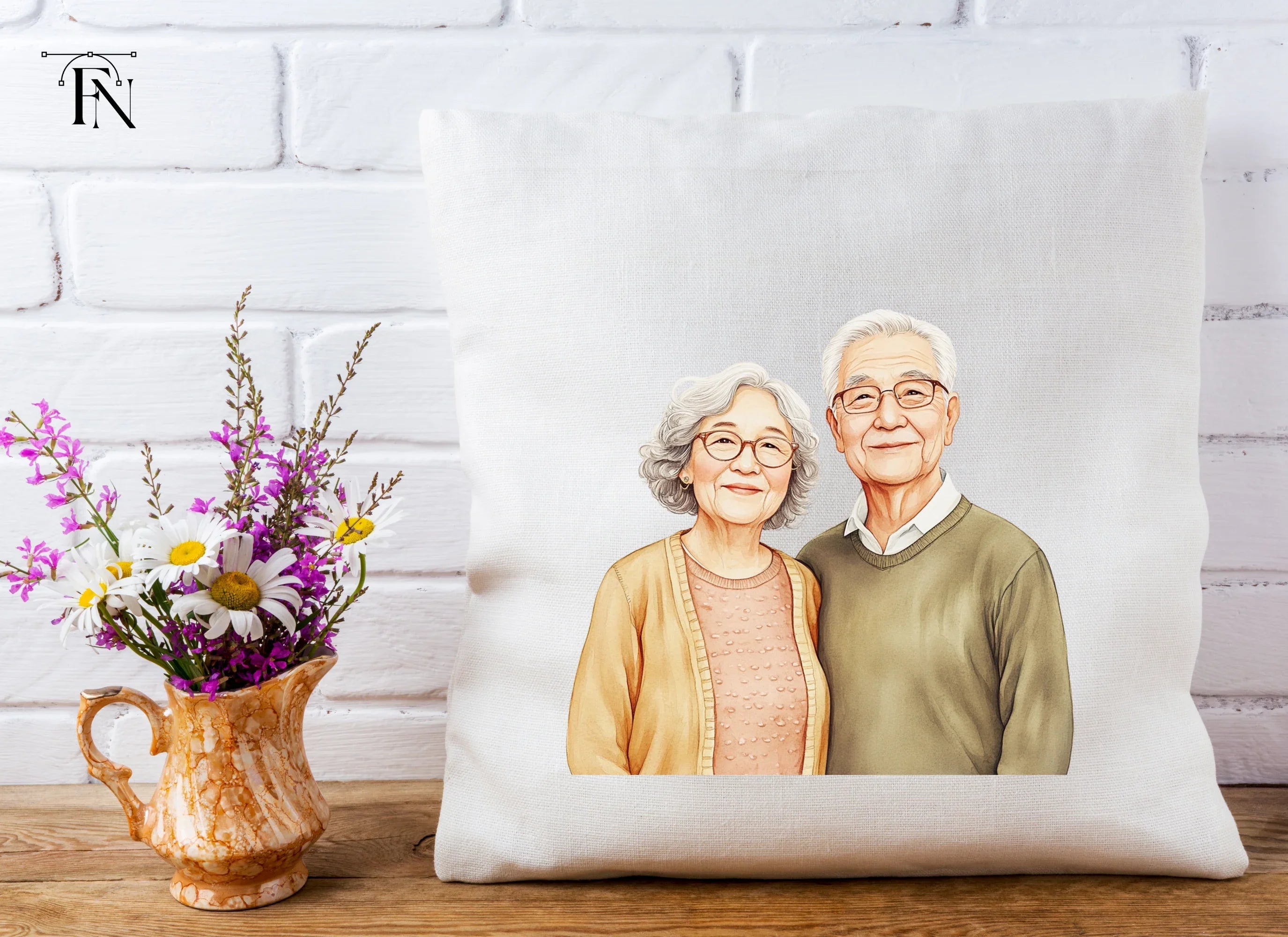 Happy Senior Couples Hugging Clipart Bundle