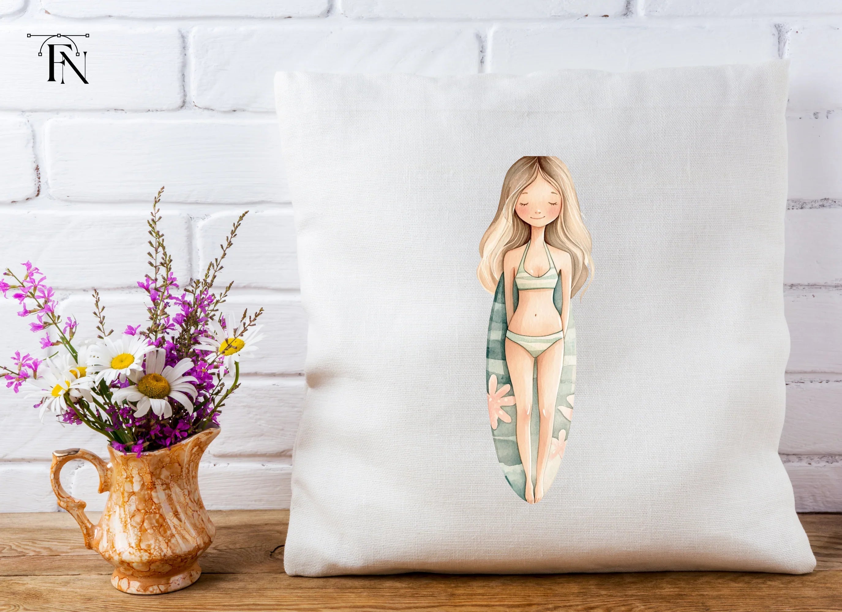 Girl Surfer Clipart Bundle