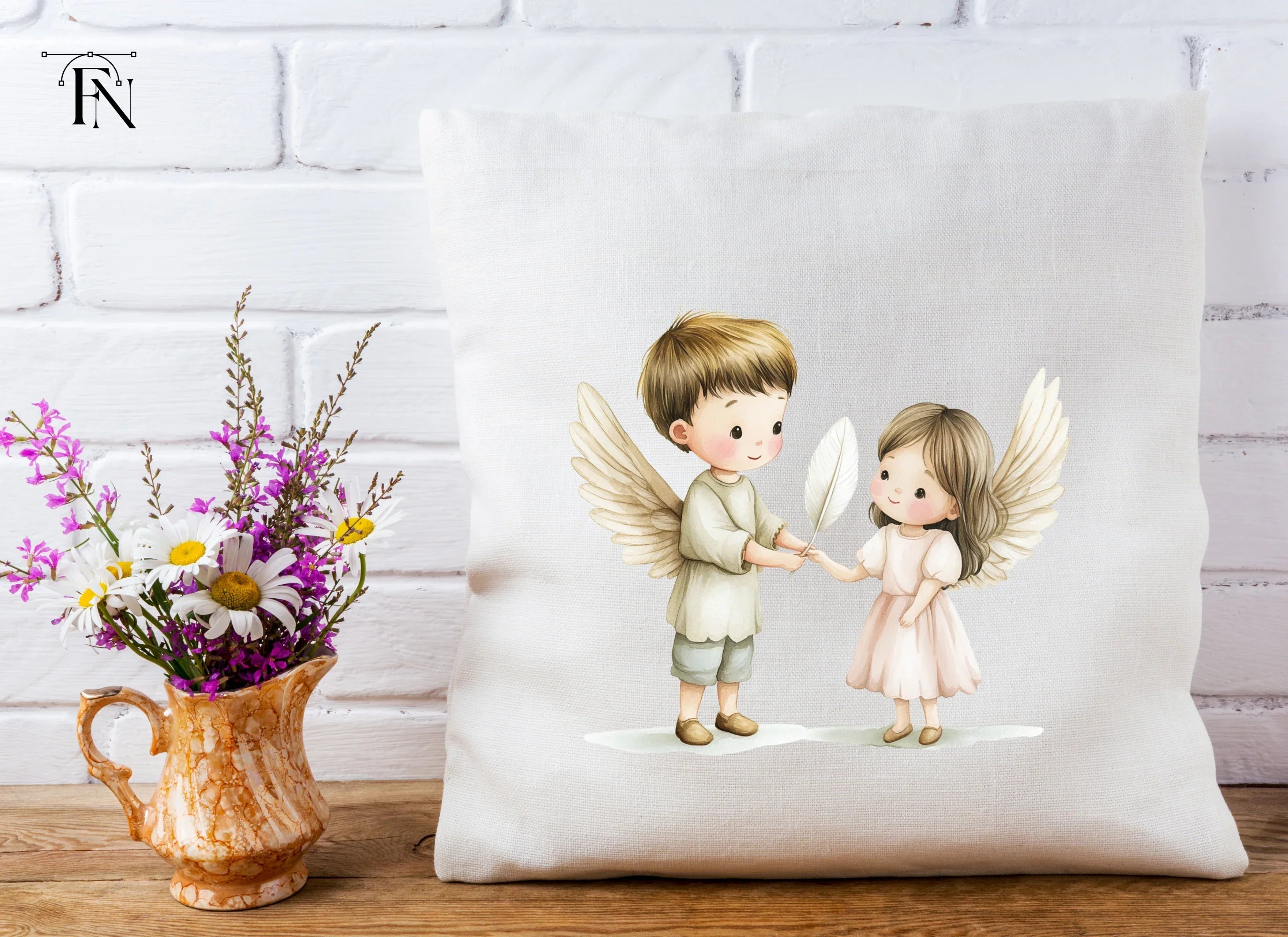 Cute Angel Kids Clipart Bundle