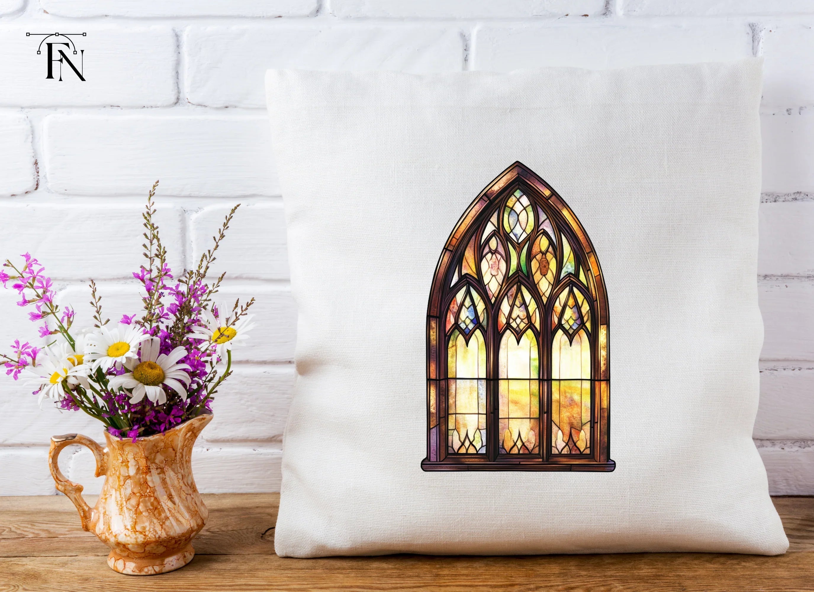 Stained Glass Church Window Clipart Bundle