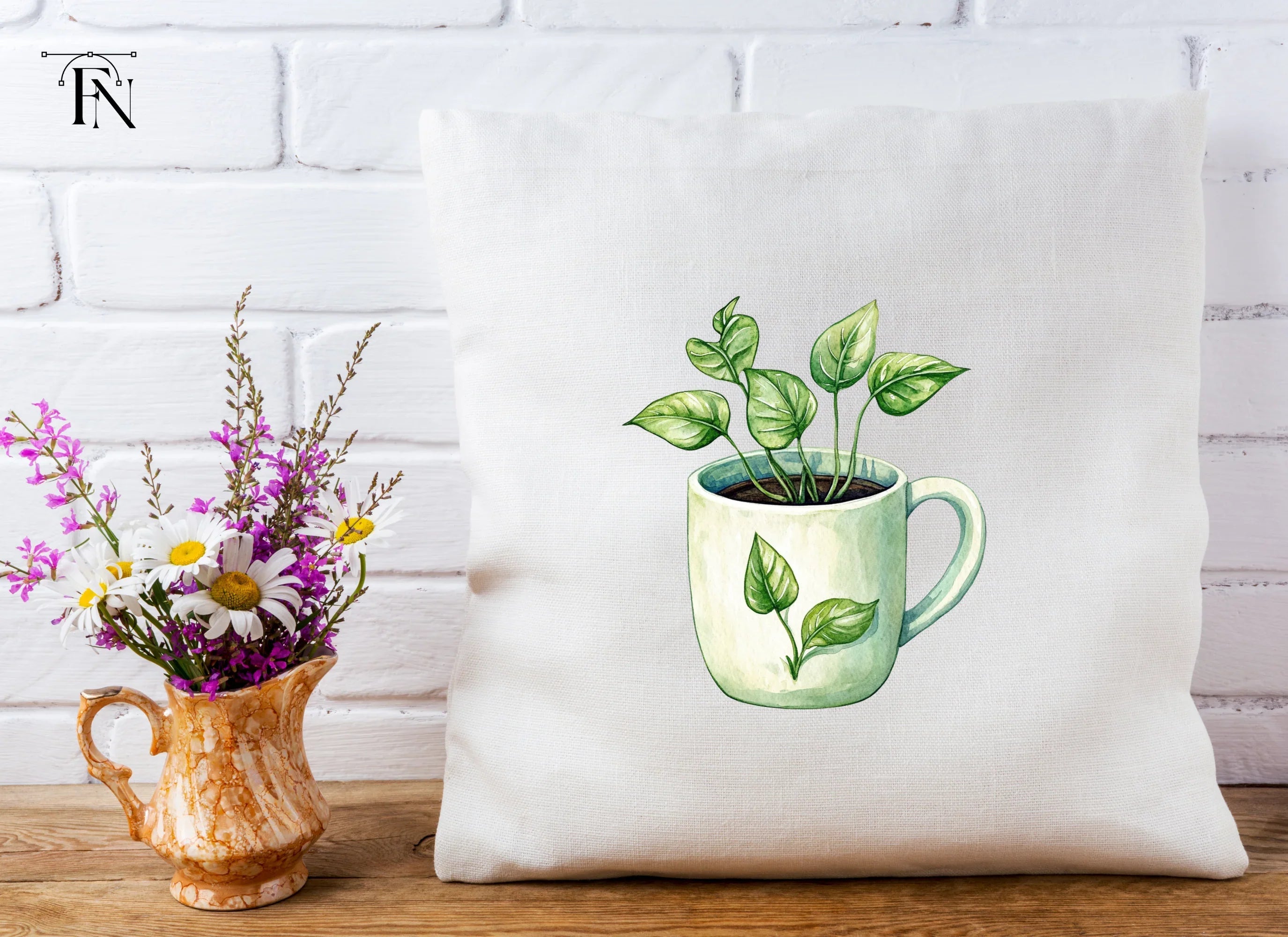Potted Herb Mugs Clipart Bundle