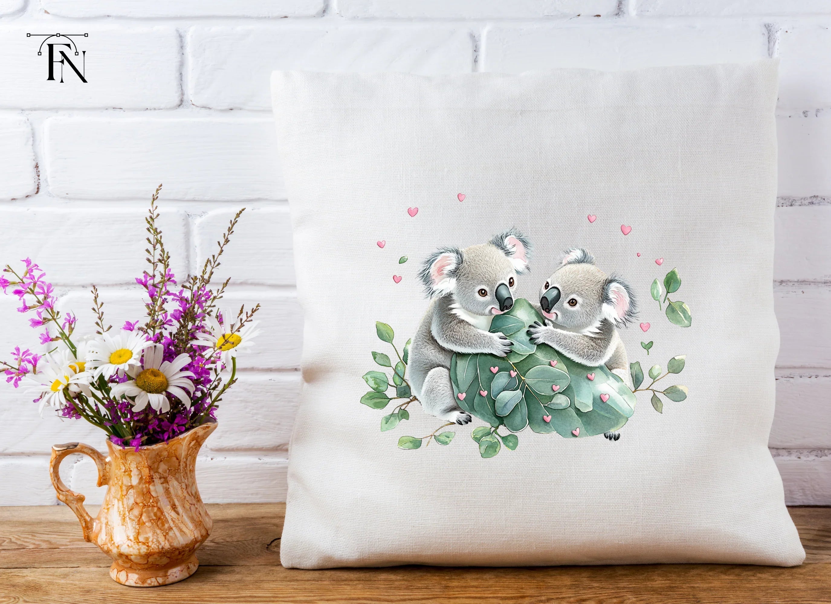 Cute Koala Couple Love Clipart Bundle