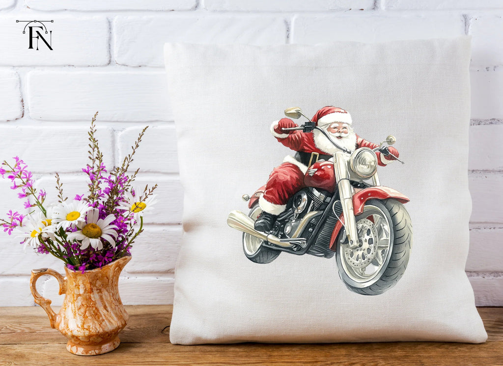 Santa Claus Riding Motorcycles Clipart Bundle