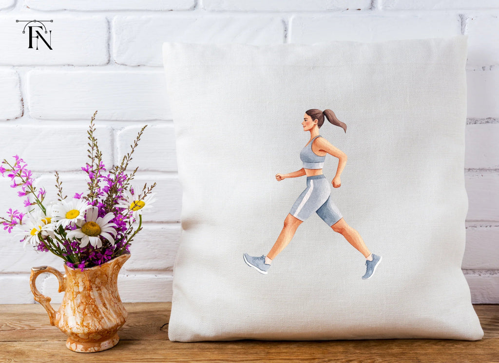 Fitness Woman Running Clipart Bundle