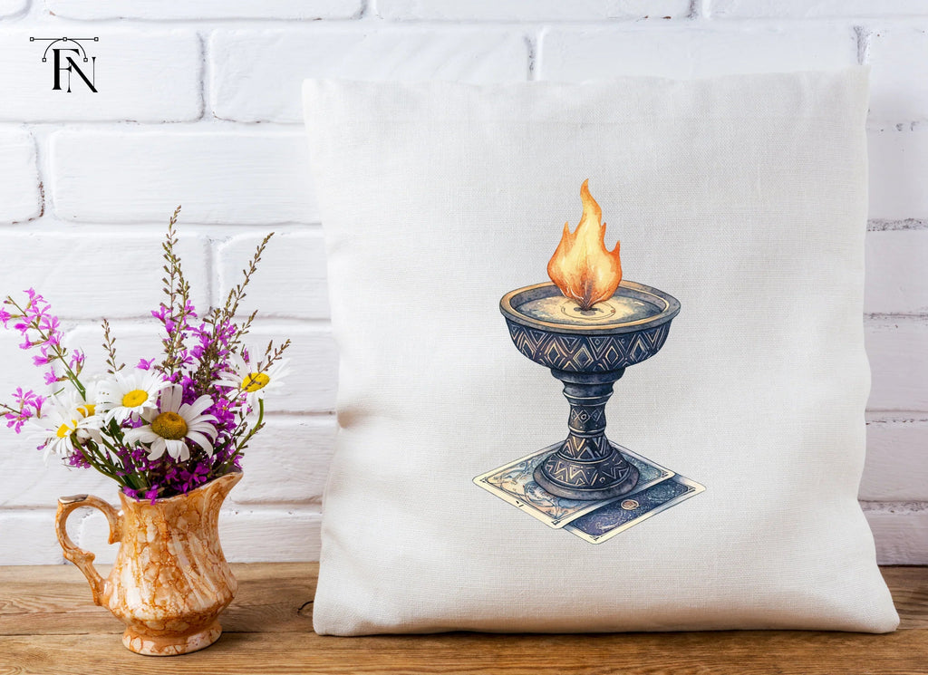 Mystical Fire Chalice with Tarot Cards Clipart Bundle
