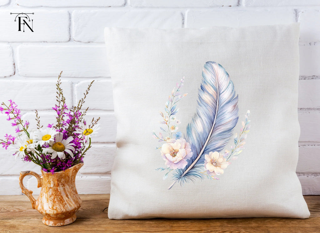 Boho Feather and Floral Clipart Bundle