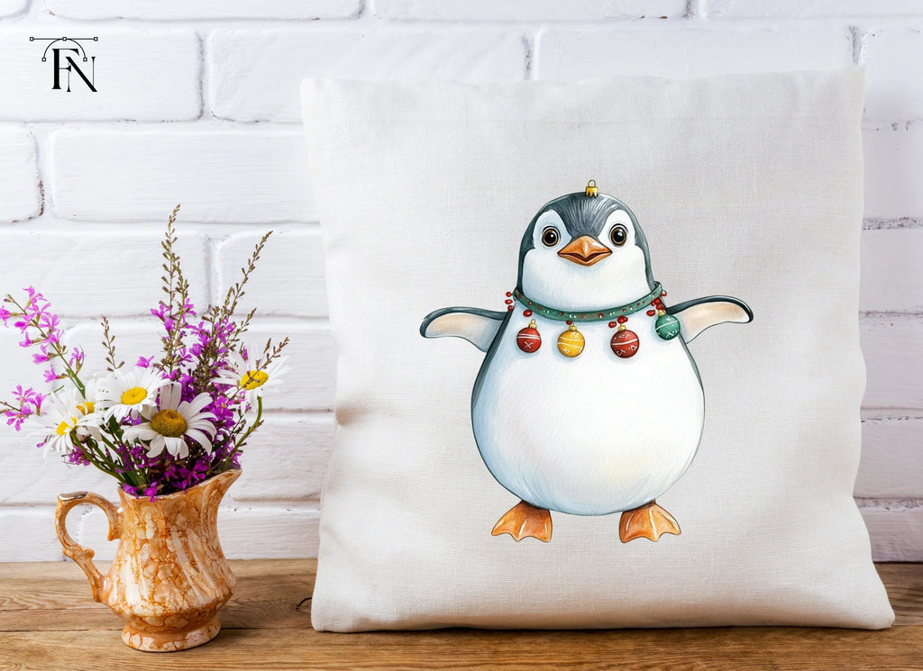 Festive Penguin Ornaments Clipart Bundle