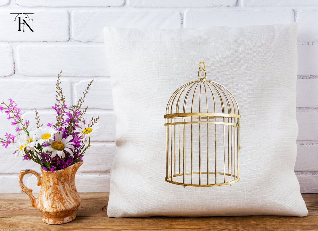 Vintage Gold Bird Cage Clipart Bundle