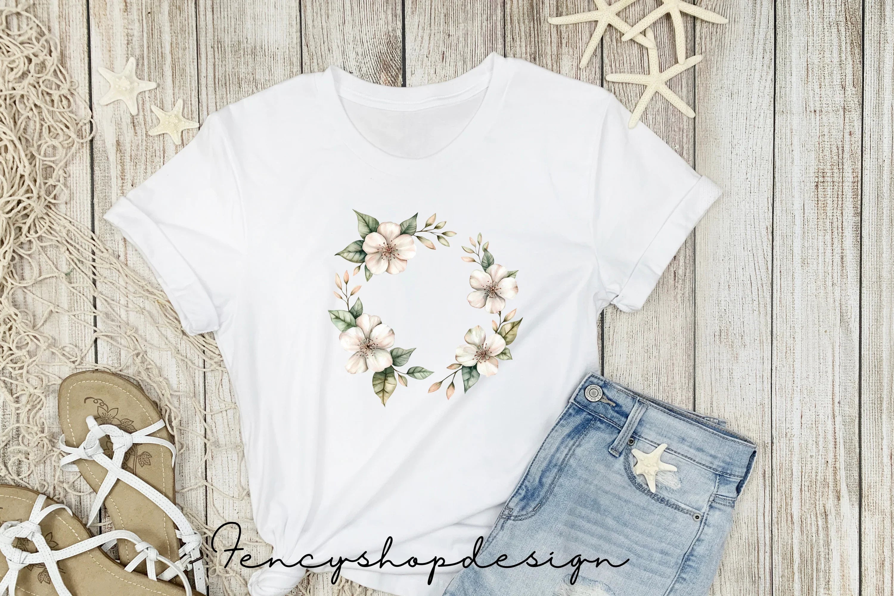 Floral Greenery Frames Clipart Bundle