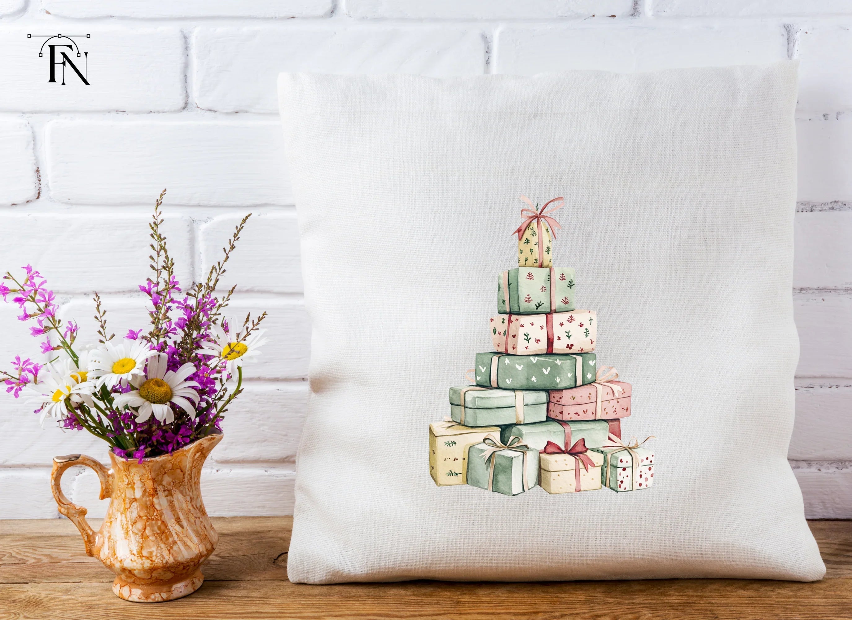 Stacked Christmas Presents Clipart Bundle