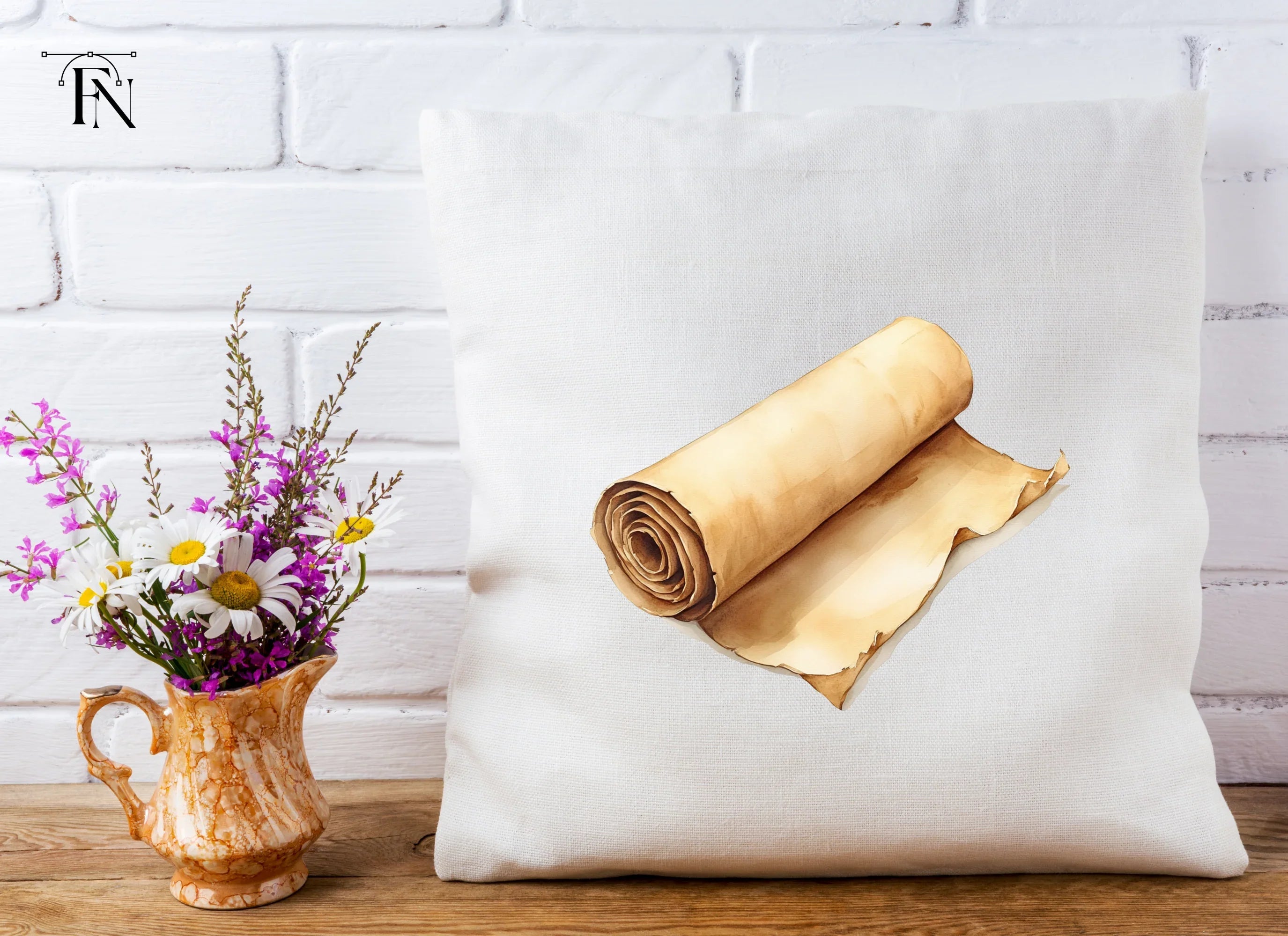 Unfurled Old Parchment Scroll Clipart Bundle
