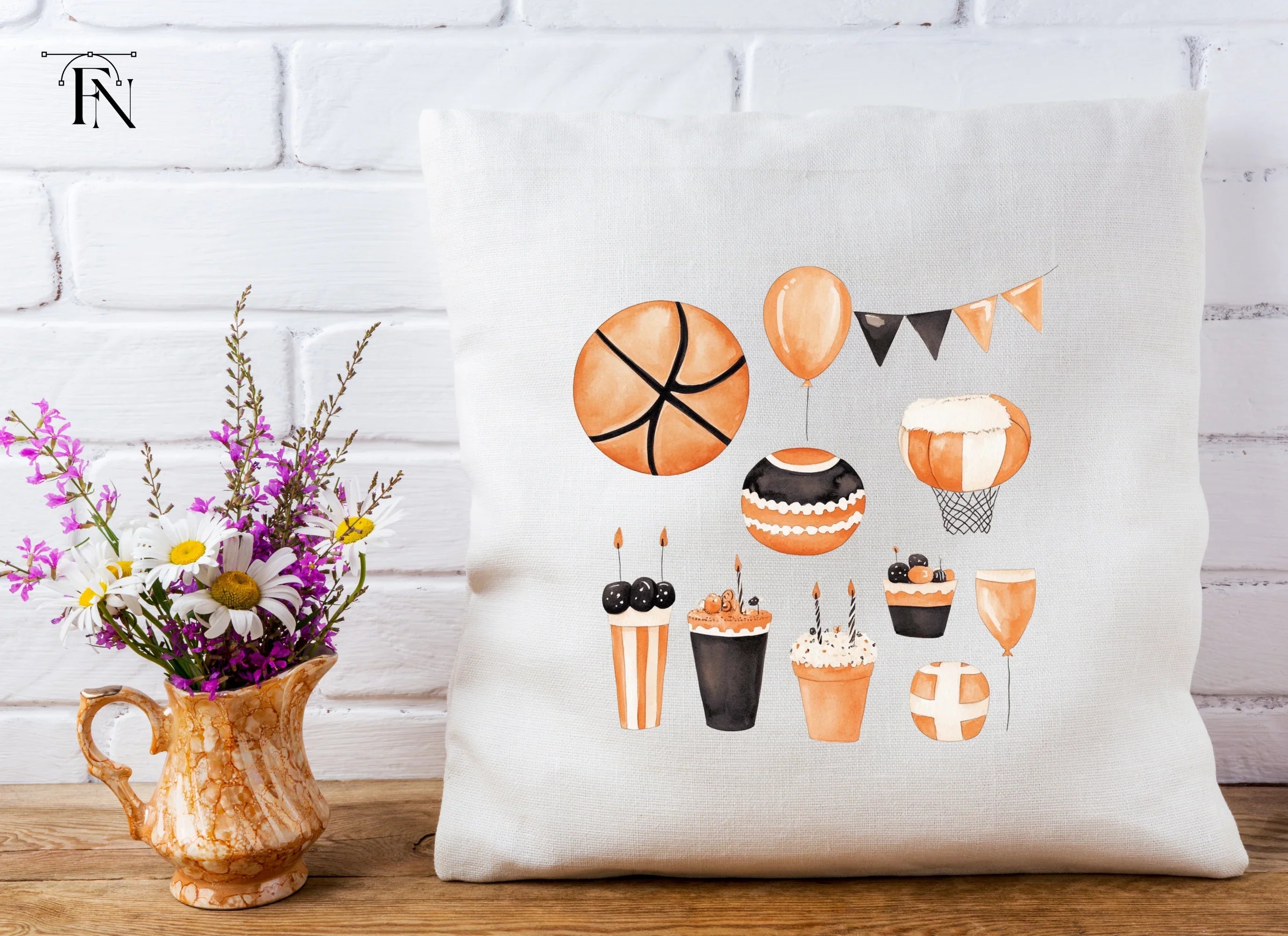 Basketball Party Elements Clipart Bundle