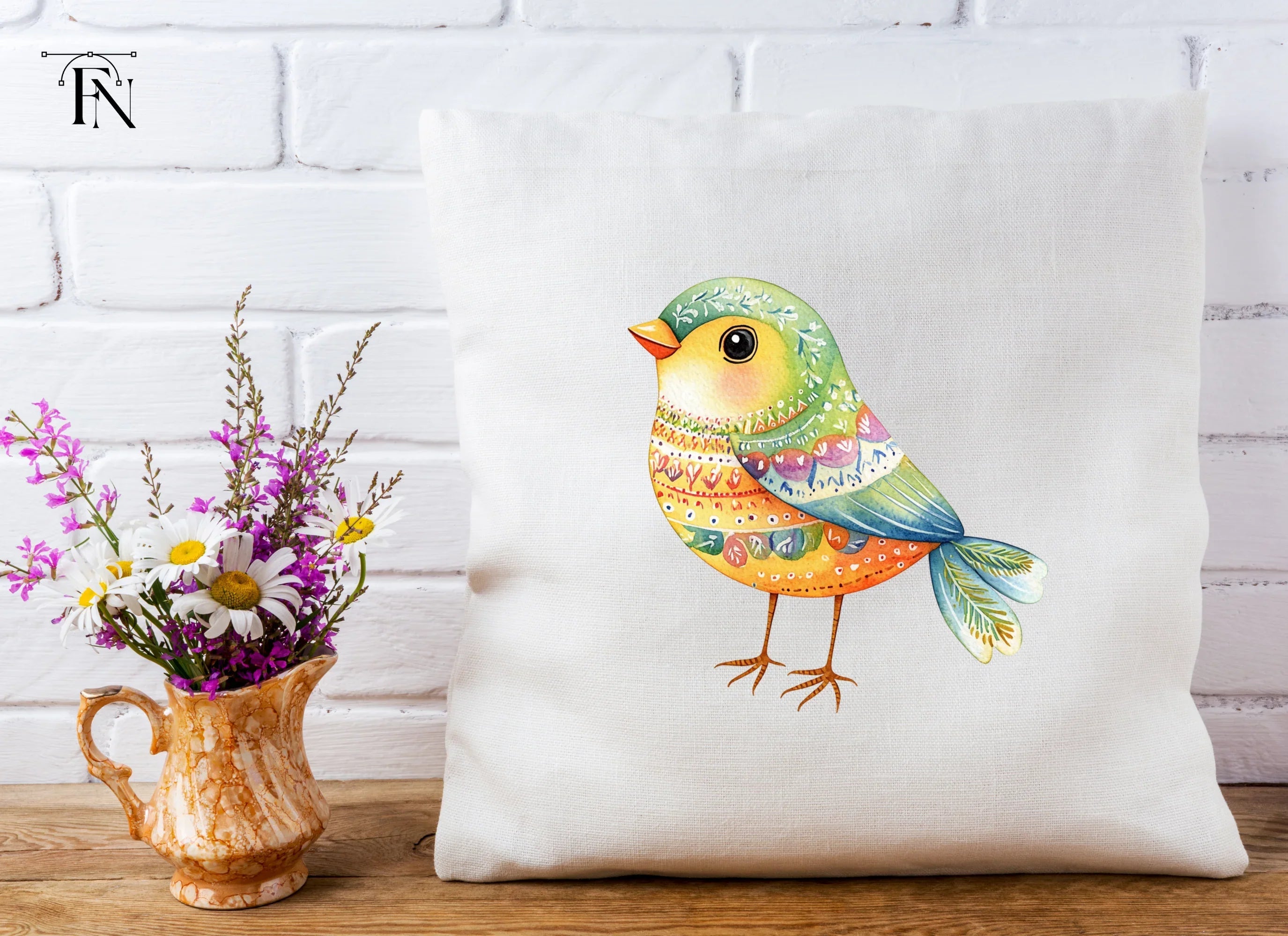 Vibrant Folk Birds Clipart Bundle