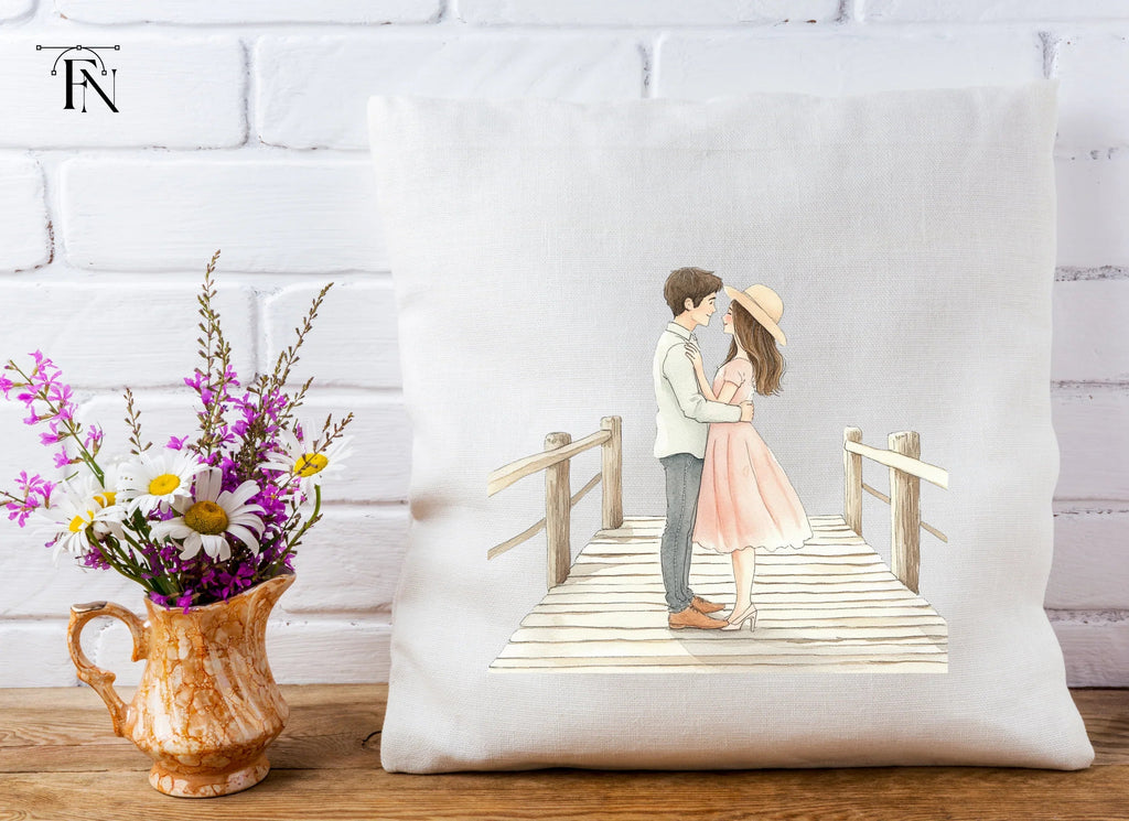 Embracing Couple on Bridge Clipart Bundle
