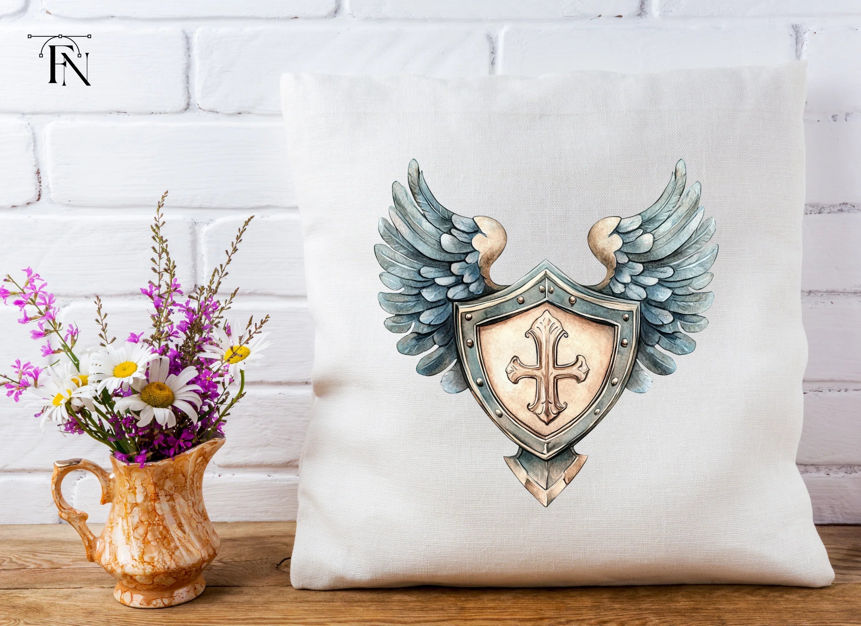 Winged Shield Cross Clipart Bundle