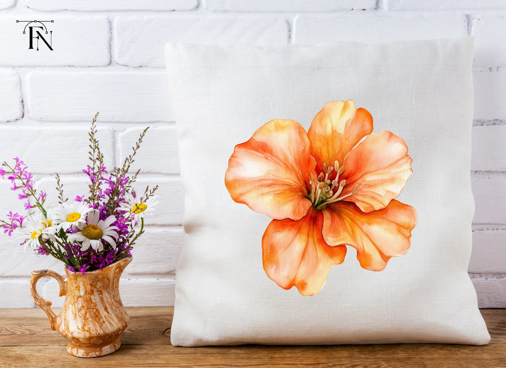 Vibrant Orange Flower Clipart Bundle