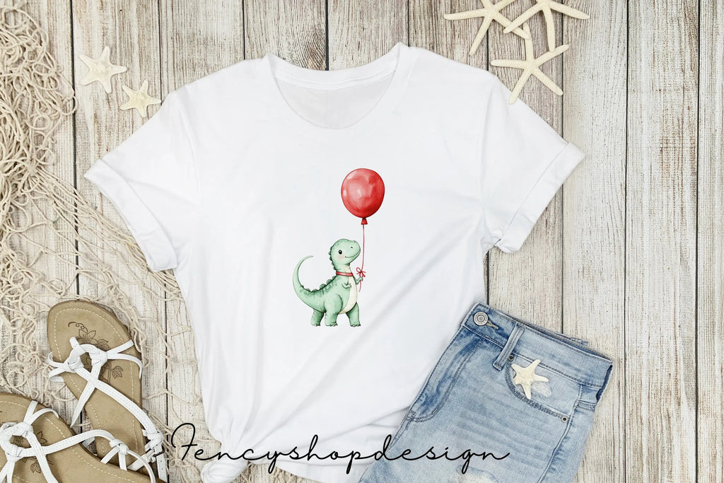 Adorable Dino Party Balloon Graphics Clipart Bundle