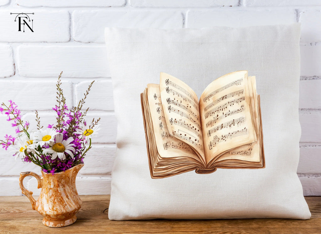 Open Vintage Music Book Clipart Bundle