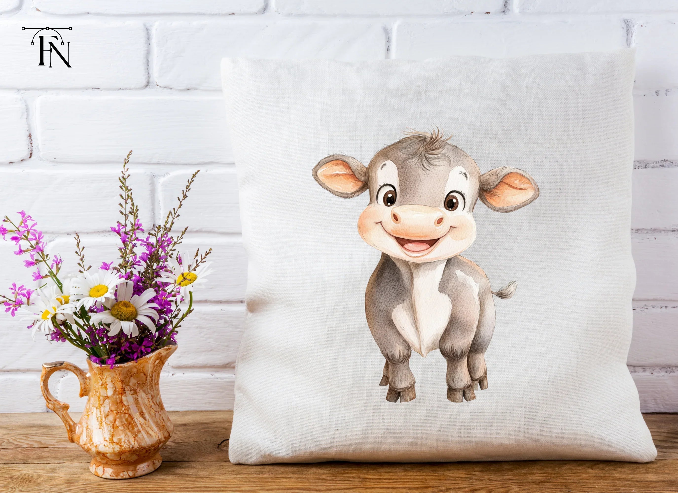 Charming Cartoon Calf Clipart Bundle