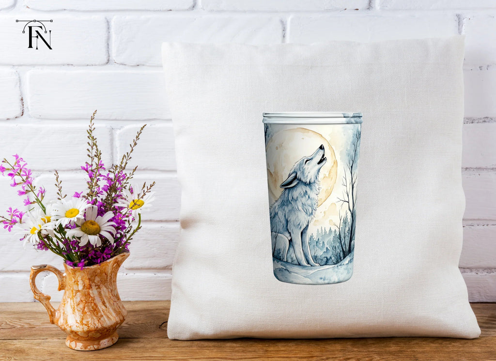 Wolf Howling at Moon Clipart Bundle