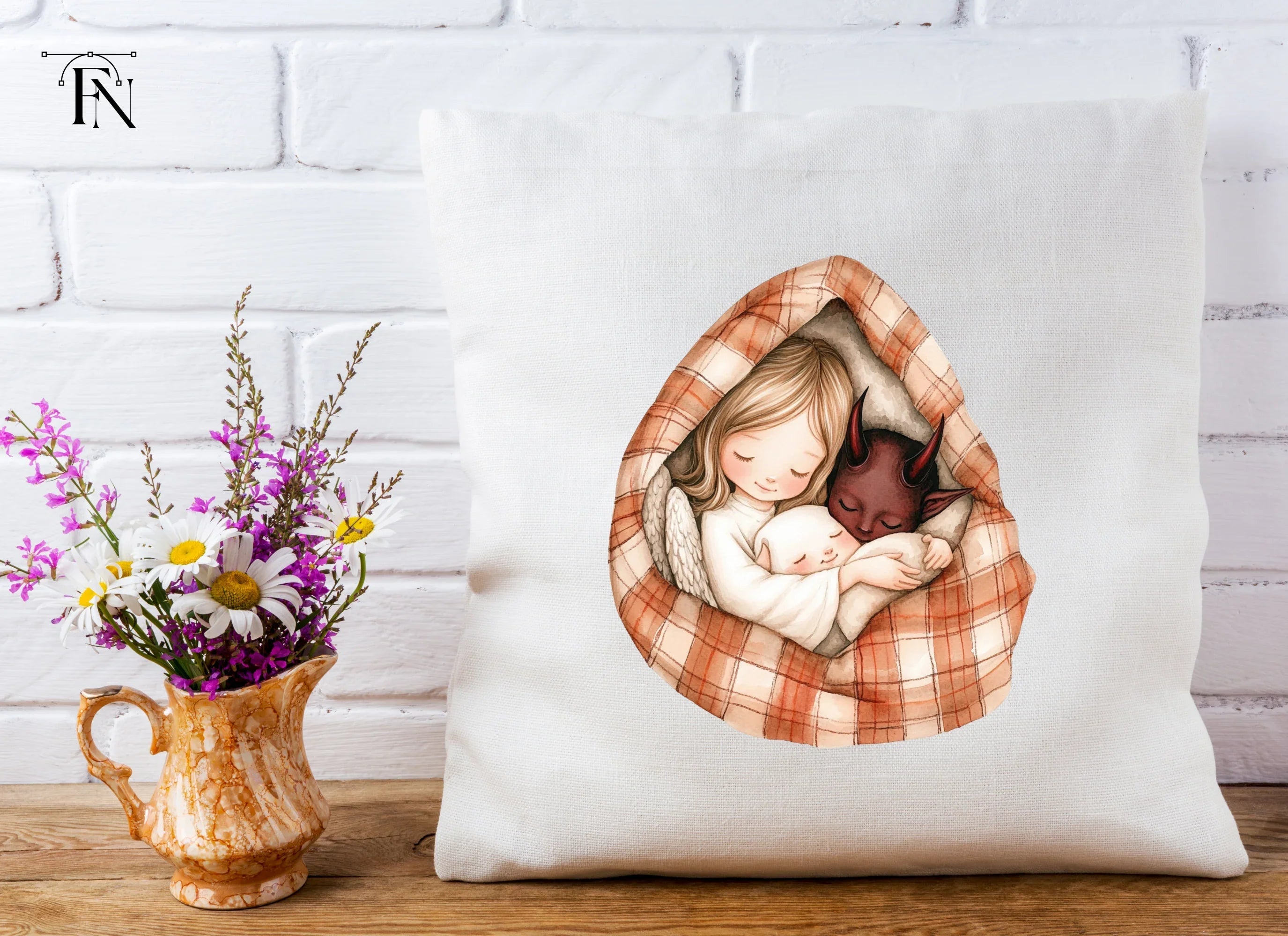 Angels and Devils Sleeping Clipart Bundle